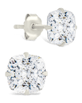 Sterling Silver Cushion Cut Prong Set Stud Earrings - Sterling Forever