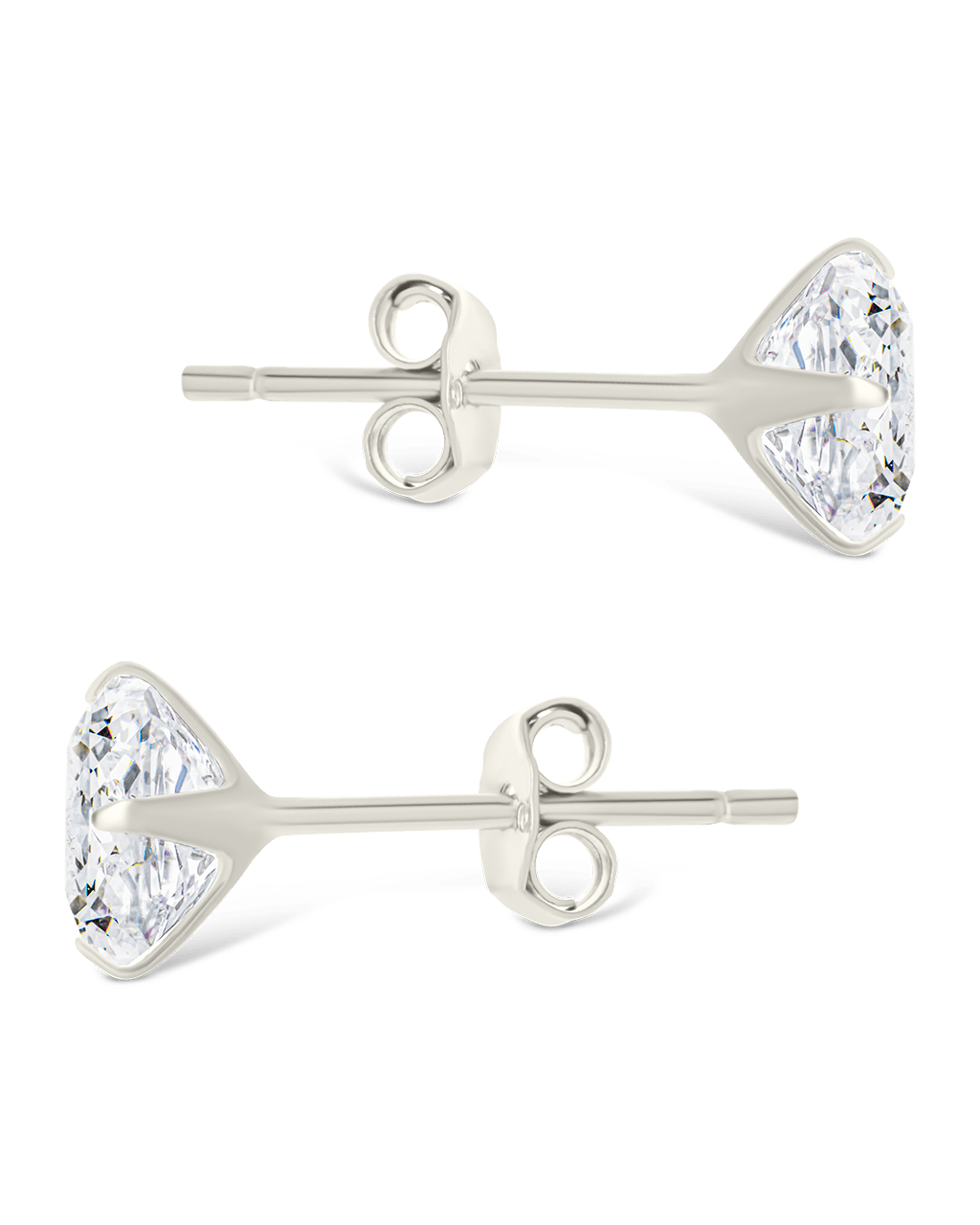 Sterling Silver Cushion Cut Prong Set Stud Earrings - Sterling Forever