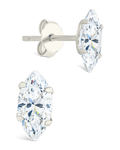 Sterling Silver Marquise Cut Prong Set Stud Earrings - Sterling Forever