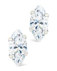 Sterling Silver Marquise Cut Prong Set Stud Earrings - Sterling Forever