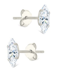 Sterling Silver Marquise Cut Prong Set Stud Earrings - Sterling Forever