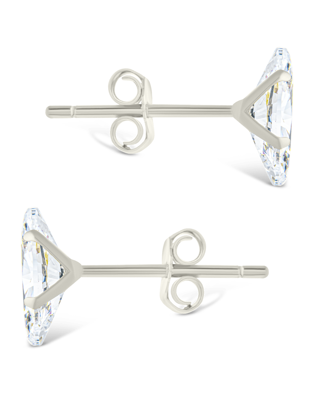 Sterling Silver Marquise Cut Prong Set Stud Earrings - Sterling Forever