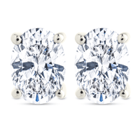 Sterling Silver Oval Cut Prong Set Stud Earrings - Sterling Forever