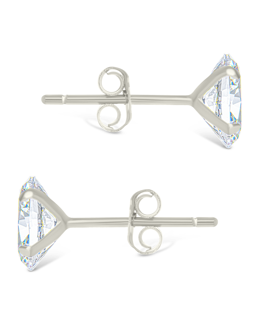 Sterling Silver Oval Cut Prong Set Stud Earrings - Sterling Forever