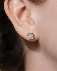 Sterling Silver Radiant Cut Bezel Set Stud Earrings - Sterling Forever