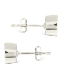 Sterling Silver Round Cut Bezel Set Stud Earrings - Sterling Forever