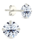 Sterling Silver Round Cut Prong Set Stud Earrings - Sterling Forever