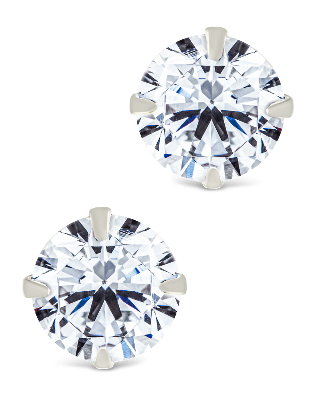 Sterling Silver Round Cut Prong Set Stud Earrings - Sterling Forever