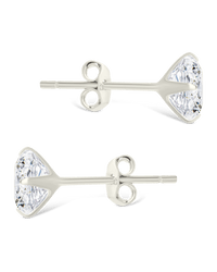 Sterling Silver Round Cut Prong Set Stud Earrings - Sterling Forever