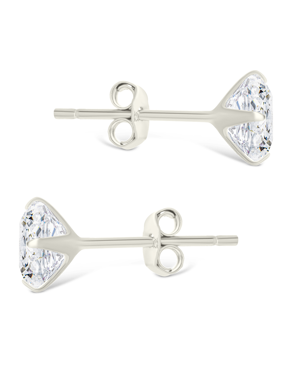Sterling Silver Round Cut Prong Set Stud Earrings - Sterling Forever