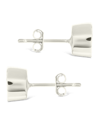 Sterling Silver Trillion Cut Bezel Set Stud Earrings - Sterling Forever