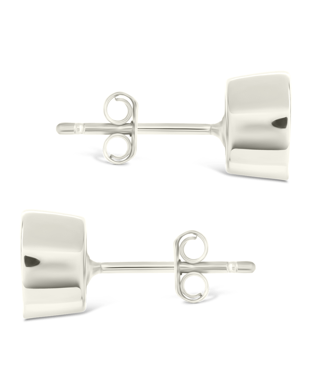 Sterling Silver Trillion Cut Bezel Set Stud Earrings - Sterling Forever