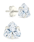 Sterling Silver Trillion Cut Prong Set Stud Earrings - Sterling Forever