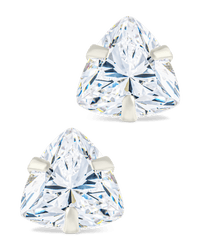 Sterling Silver Trillion Cut Prong Set Stud Earrings - Sterling Forever