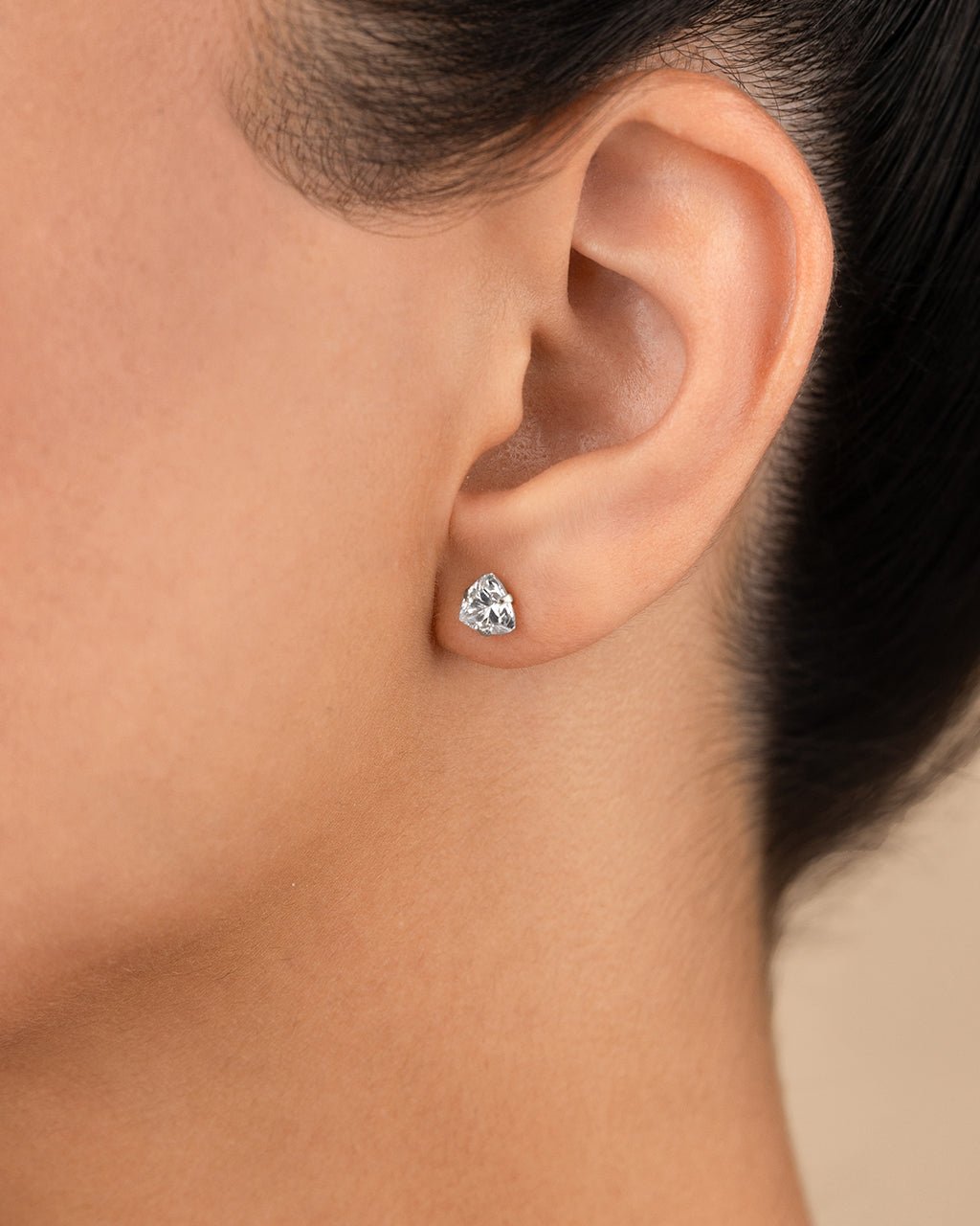 Sterling Silver Trillion Cut Prong Set Stud Earrings - Sterling Forever