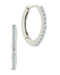 Sterling Silver Pave CZ Micro Hoops - Sterling Forever