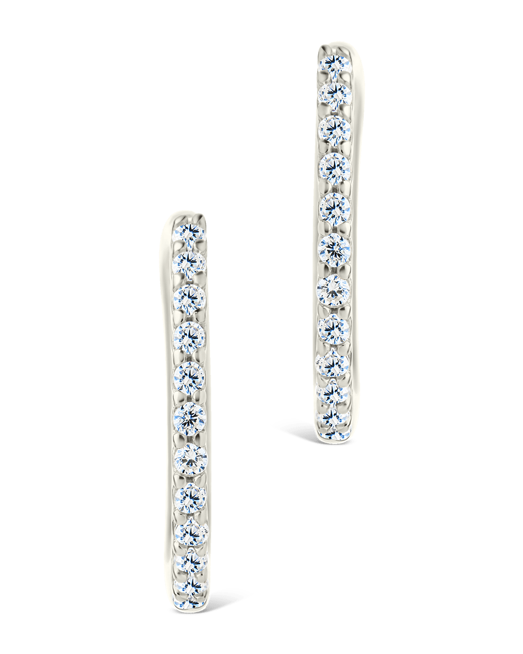 Sterling Silver Pave CZ Micro Hoops - Sterling Forever