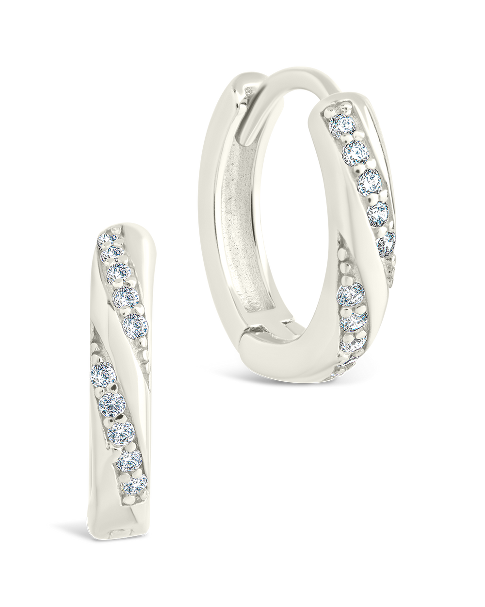 Sterling Silver Adelise Micro Hoops