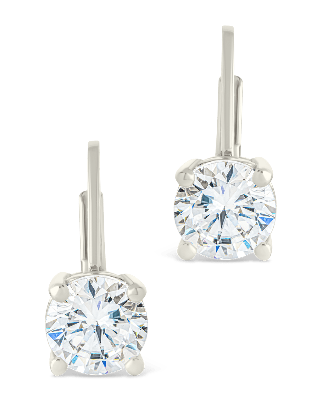 Sterling Silver Round Cut French Clip Earrings - Sterling Forever