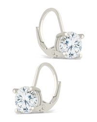 Sterling Silver Round Cut French Clip Earrings - Sterling Forever