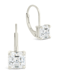 Sterling Silver Princess Cut French Clip Earrings - Sterling Forever