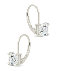 Sterling Silver Princess Cut French Clip Earrings - Sterling Forever