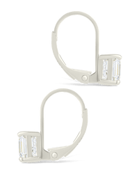 Sterling Silver Princess Cut French Clip Earrings - Sterling Forever