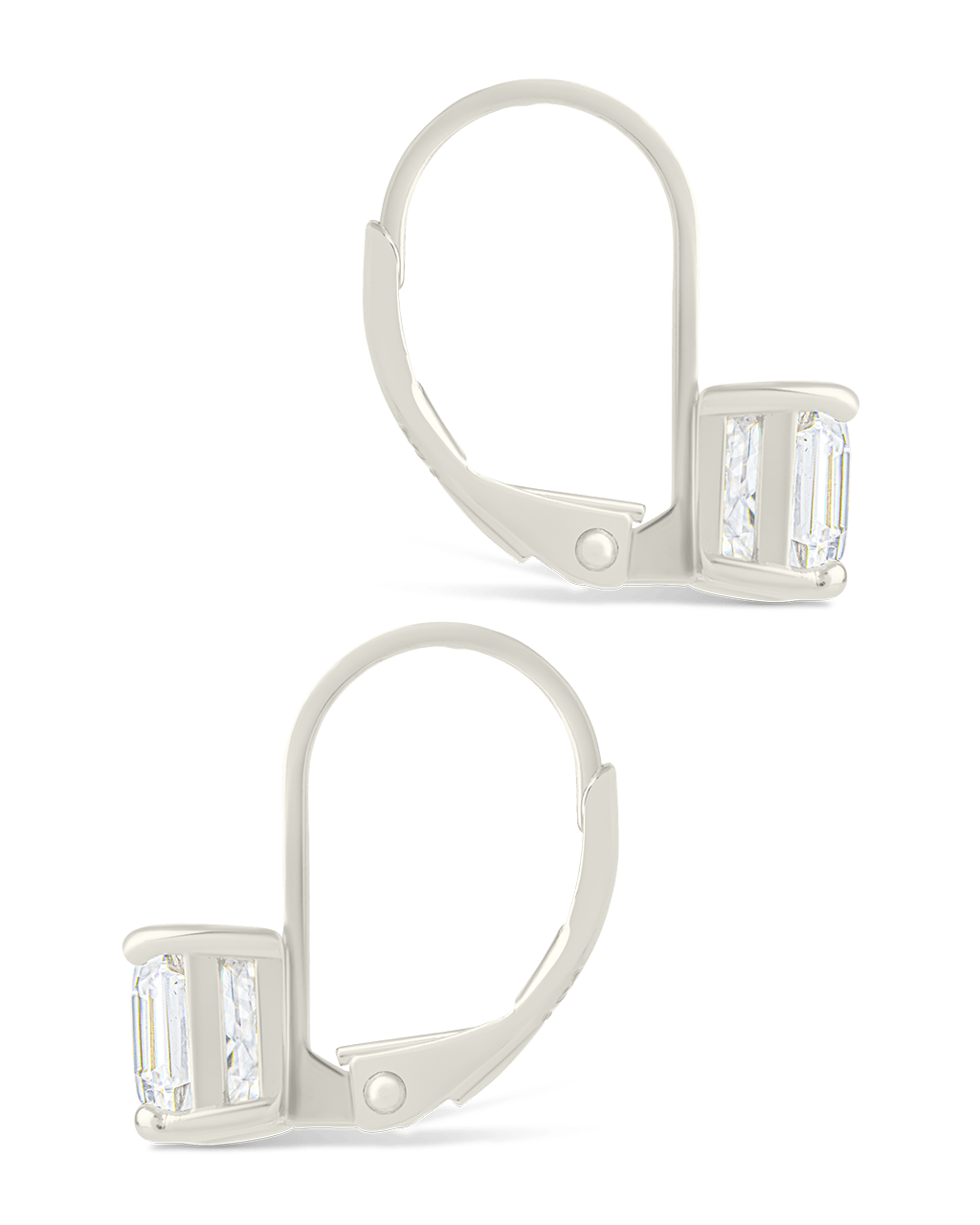 Sterling Silver Princess Cut French Clip Earrings - Sterling Forever