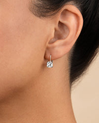 Sterling Silver Princess Cut French Clip Earrings - Sterling Forever