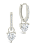 Sterling Silver Eugenia Heart Cut CZ Dangle Micro Hoops - Sterling Forever