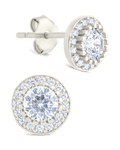 Sterling Silver Round Cut Brilliant Halo Studs - Sterling Forever