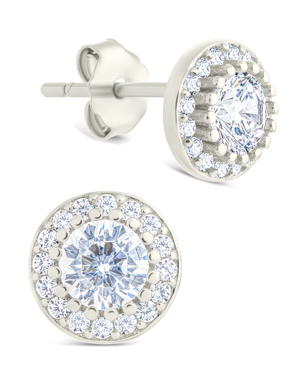 Sterling Silver Round Cut Brilliant Halo Studs - Sterling Forever