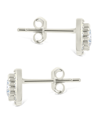 Sterling Silver Round Cut Brilliant Halo Studs - Sterling Forever