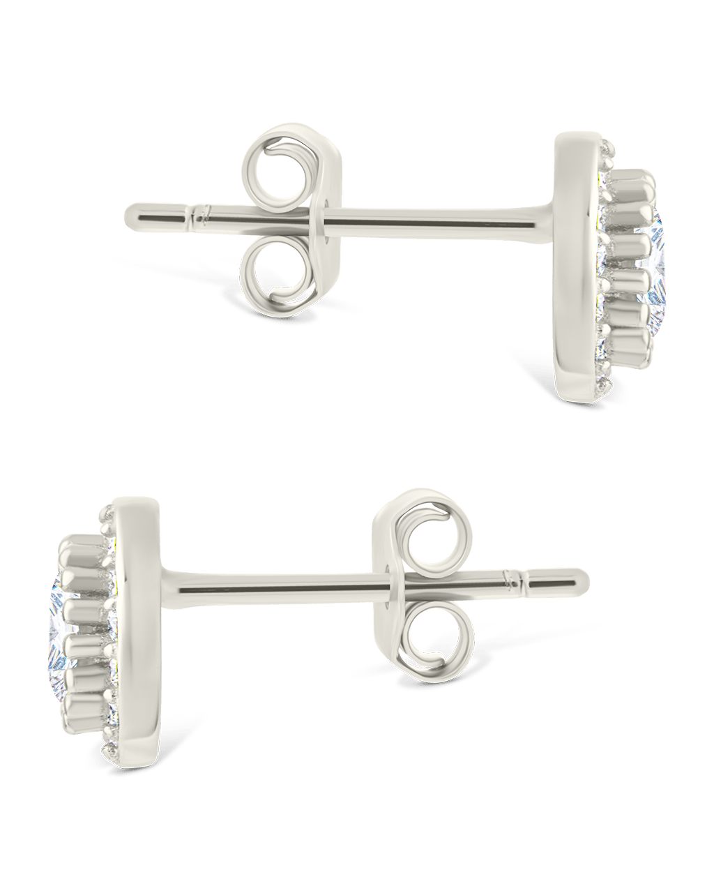 Sterling Silver Round Cut Brilliant Halo Studs - Sterling Forever