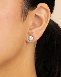 Sterling Silver Round Cut Brilliant Halo Studs - Sterling Forever