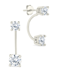 Sterling Silver Brilliant Cut Duo Jackets - Sterling Forever
