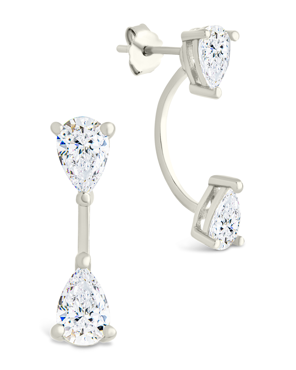 Sterling Silver Pear Cut Duo Jackets