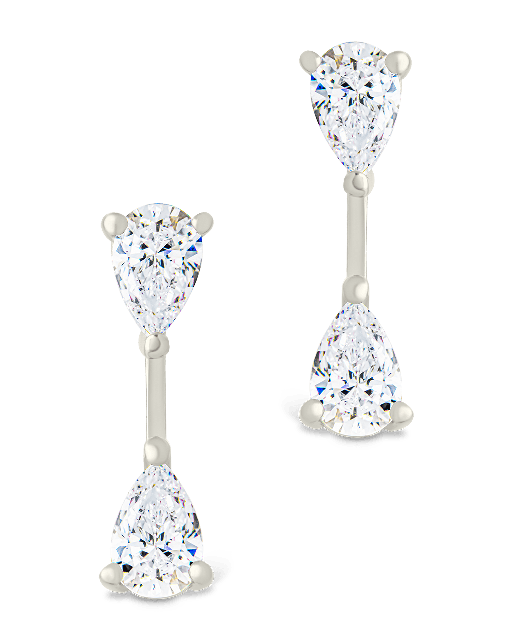 Sterling Silver Pear Cut Duo Jackets - Sterling Forever