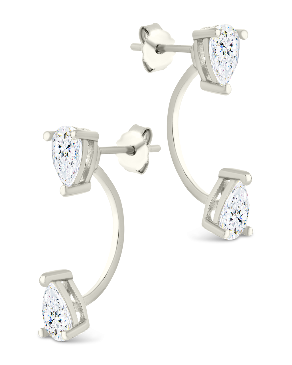 Sterling Silver Pear Cut Duo Jackets