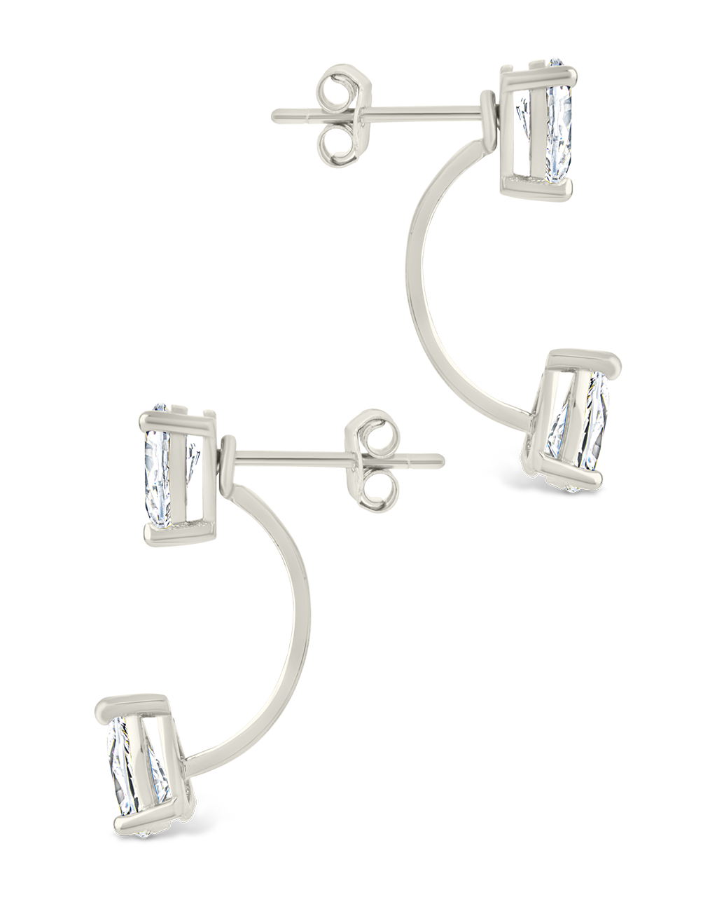 Sterling Silver Pear Cut Duo Jackets