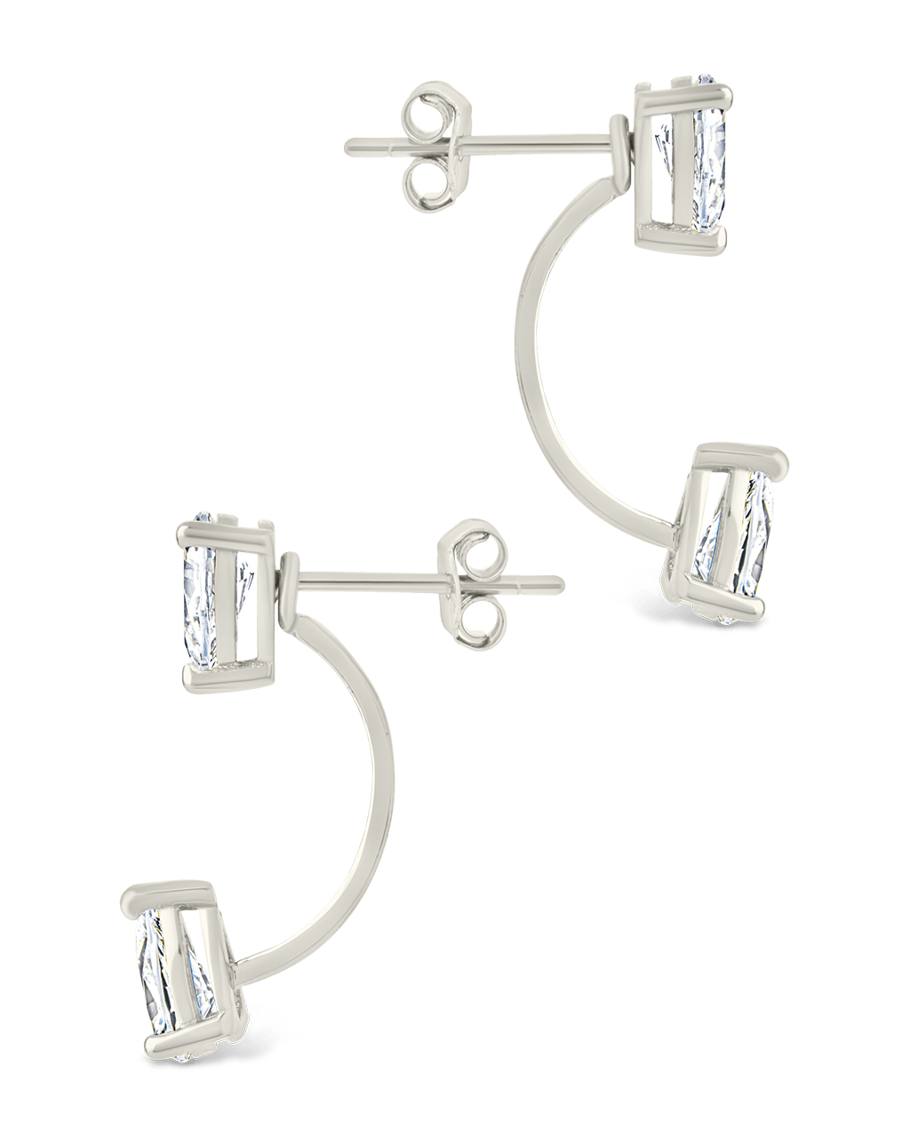 Sterling Silver Pear Cut Duo Jackets - Sterling Forever