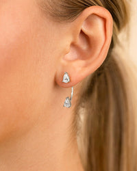 Sterling Silver Pear Cut Duo Jackets - Sterling Forever
