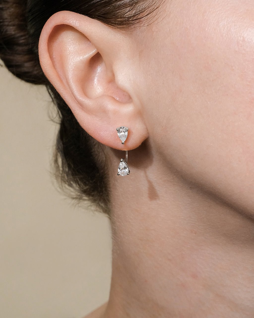 Sterling Silver Pear Cut Duo Jackets - Sterling Forever