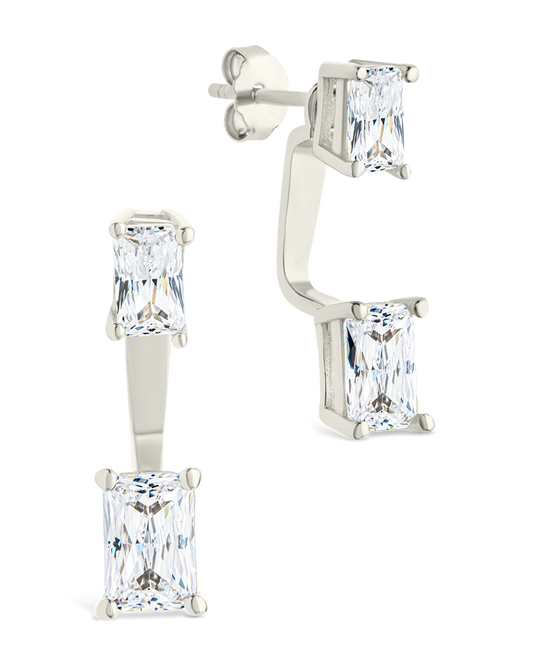 Sterling Silver Emerald Cut Duo Jackets