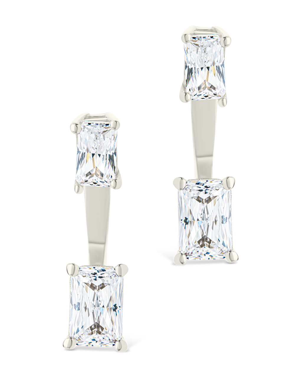 Sterling Silver Emerald Cut Duo Jackets