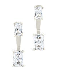 Sterling Silver Emerald Cut Duo Jackets - Sterling Forever