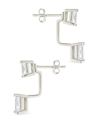 Sterling Silver Emerald Cut Duo Jackets - Sterling Forever