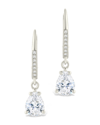 Sterling Silver Angelica Pear Cut CZ French Clip Earrings - Sterling Forever