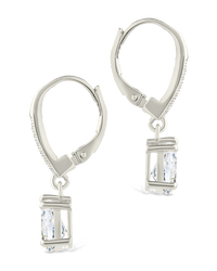 Sterling Silver Angelica Pear Cut CZ French Clip Earrings - Sterling Forever