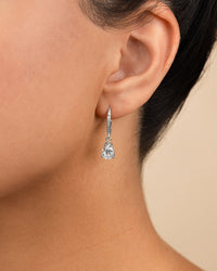 Sterling Silver Angelica Pear Cut CZ French Clip Earrings - Sterling Forever